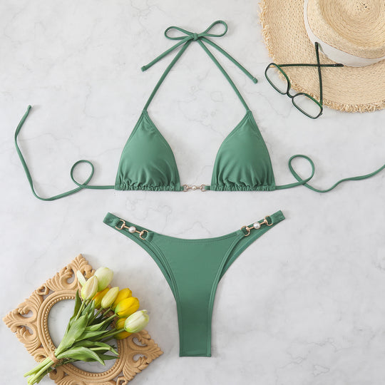 Damen Triangel-Bikini mit eleganten Goldakzenten EB