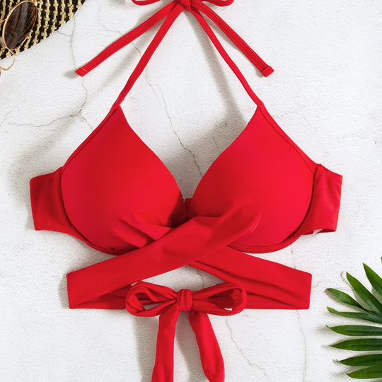Damen Bikini-Oberteil mit verspieltem Knoten und elegantem Design EB