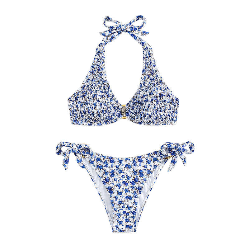 Damen Triangel-Bikini-Set mit verspielten Rüschendetails EB