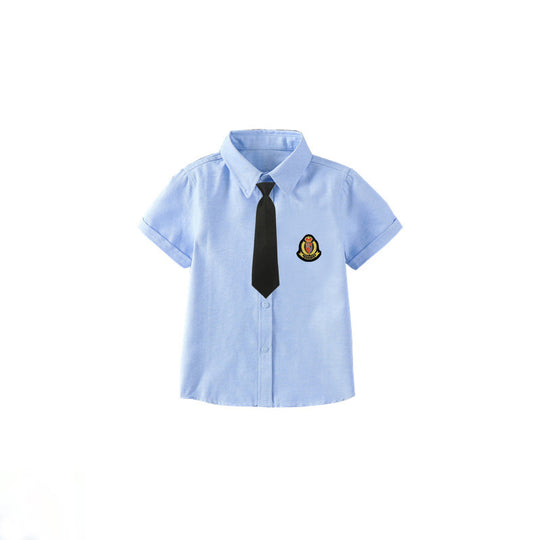 Jungen elegante kurzärmlige Bluse mit Fliege EB