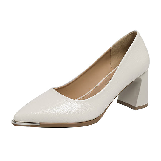 Damen Elegante spitze Pumps mit modischem Blockabsatz EB