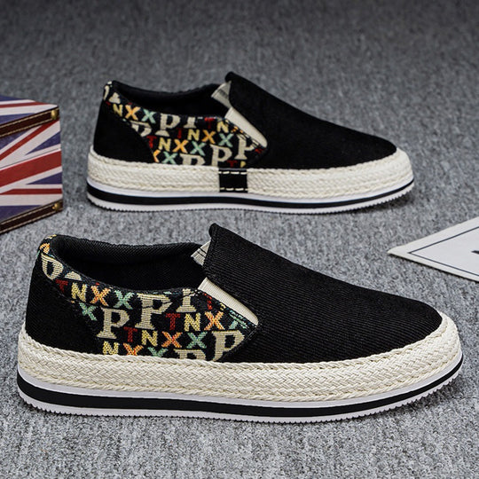 Damen Espadrilles-Slipper mit elastischem Einschlupf und modischem Textil-Obermaterial EB