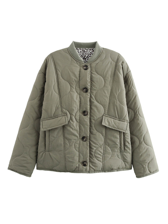 Damen gesteppte Übergangsjacke mit praktischen Taschen EB