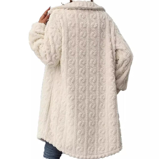 Damen Kuscheljacke mit hochwertigem Strukturdesign und praktischen Taschen EB