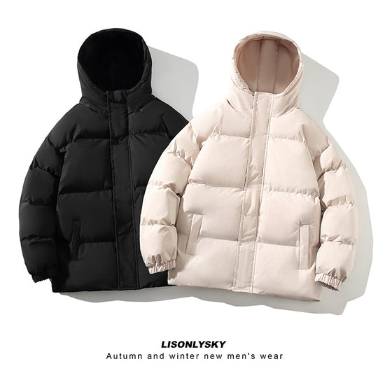 Herren gesteppte Winterjacke mit hohem Kragen und seitlichen Taschen EB
