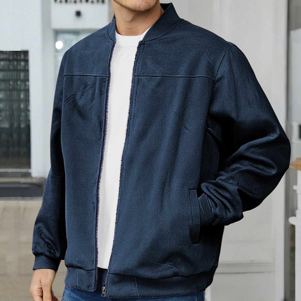 Herren moderne Bomberjacke mit bequemen Bündchen und Reißverschluss EB