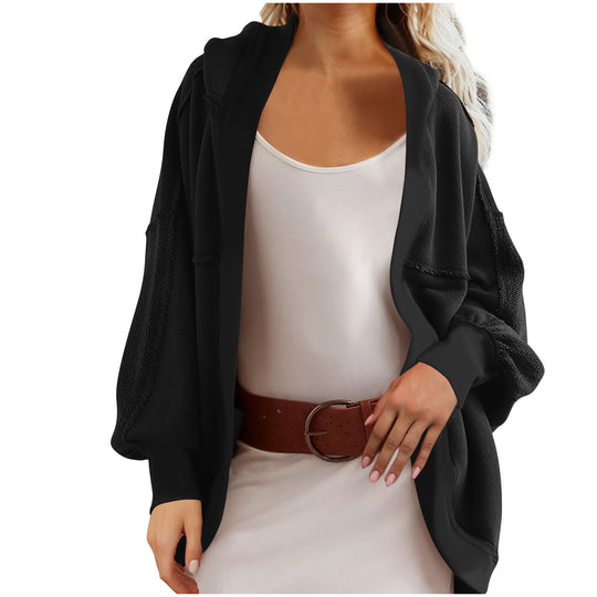 Damen Lässige Strickjacke mit weit geschnittenen Ärmeln und lässigem Schnitt EB