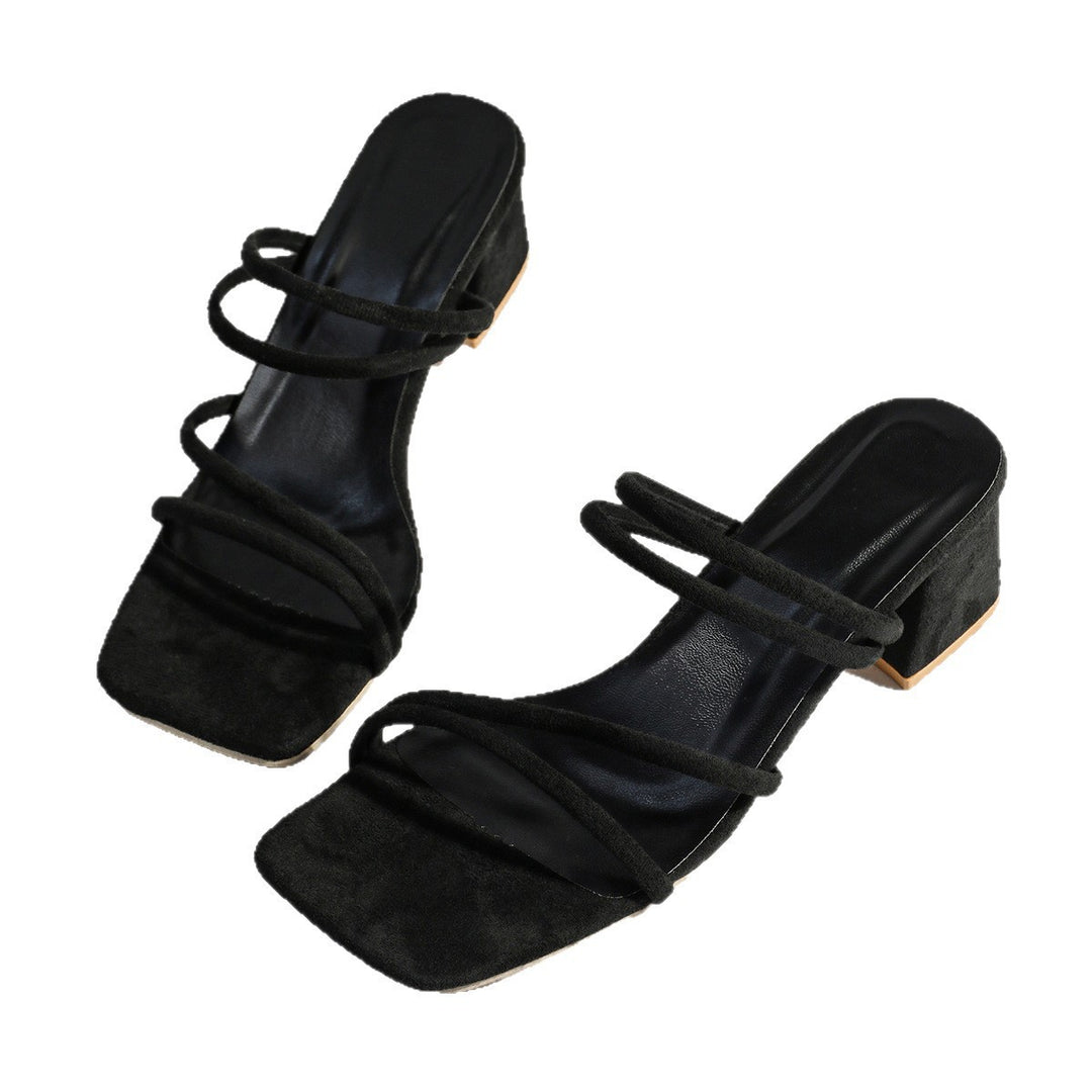 Damen Elegante Sandalen mit geschmackvollem Blockabsatz und verstellbaren Riemen EB
