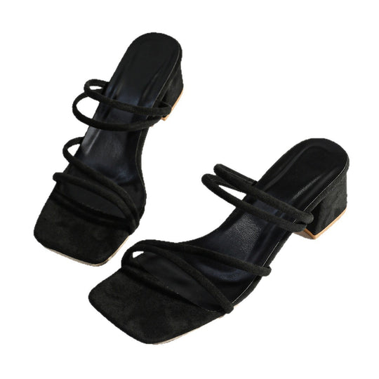 Damen Elegante Sandalen mit geschmackvollem Blockabsatz und verstellbaren Riemen EB