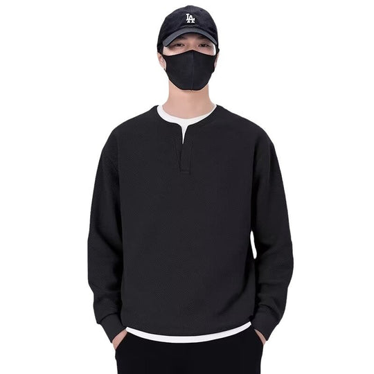 Herren lässiger Sweatshirt mit modernem Stehkragen und hochwertiger Textur EB