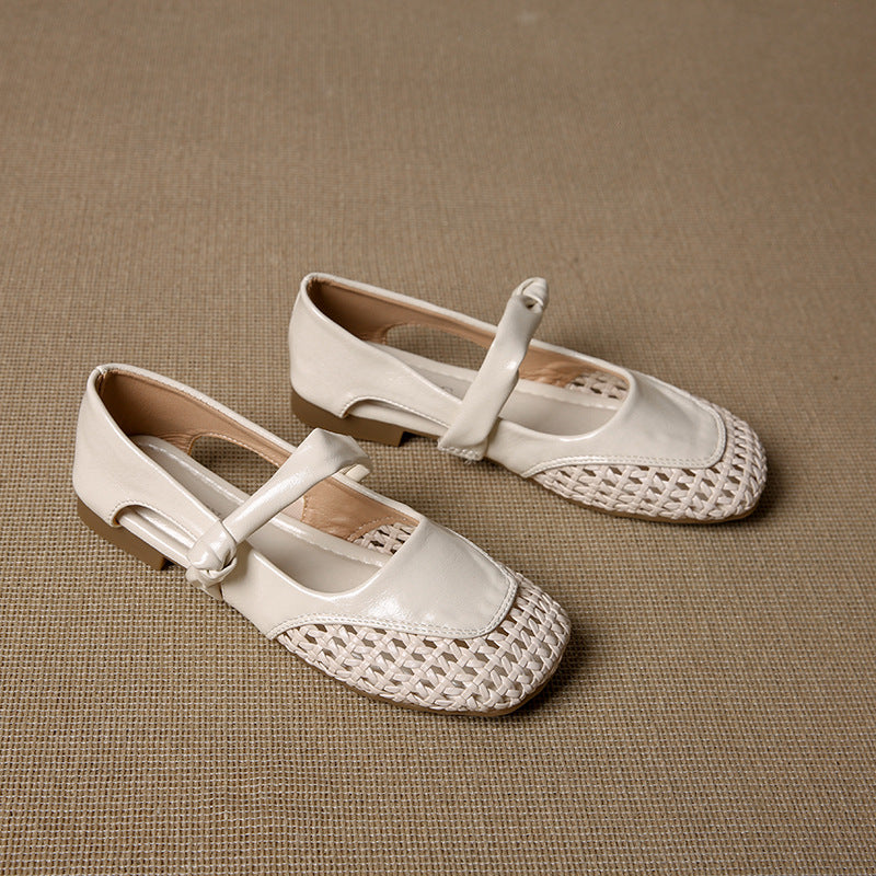Damen Ballerina-Schuhe mit geflochtenem Detail EB