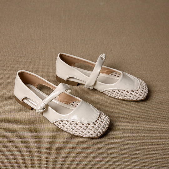 Damen Ballerina-Schuhe mit geflochtenem Detail EB