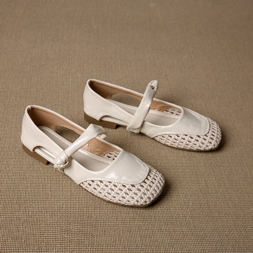 Damen Ballerina-Schuhe mit geflochtenem Detail EB