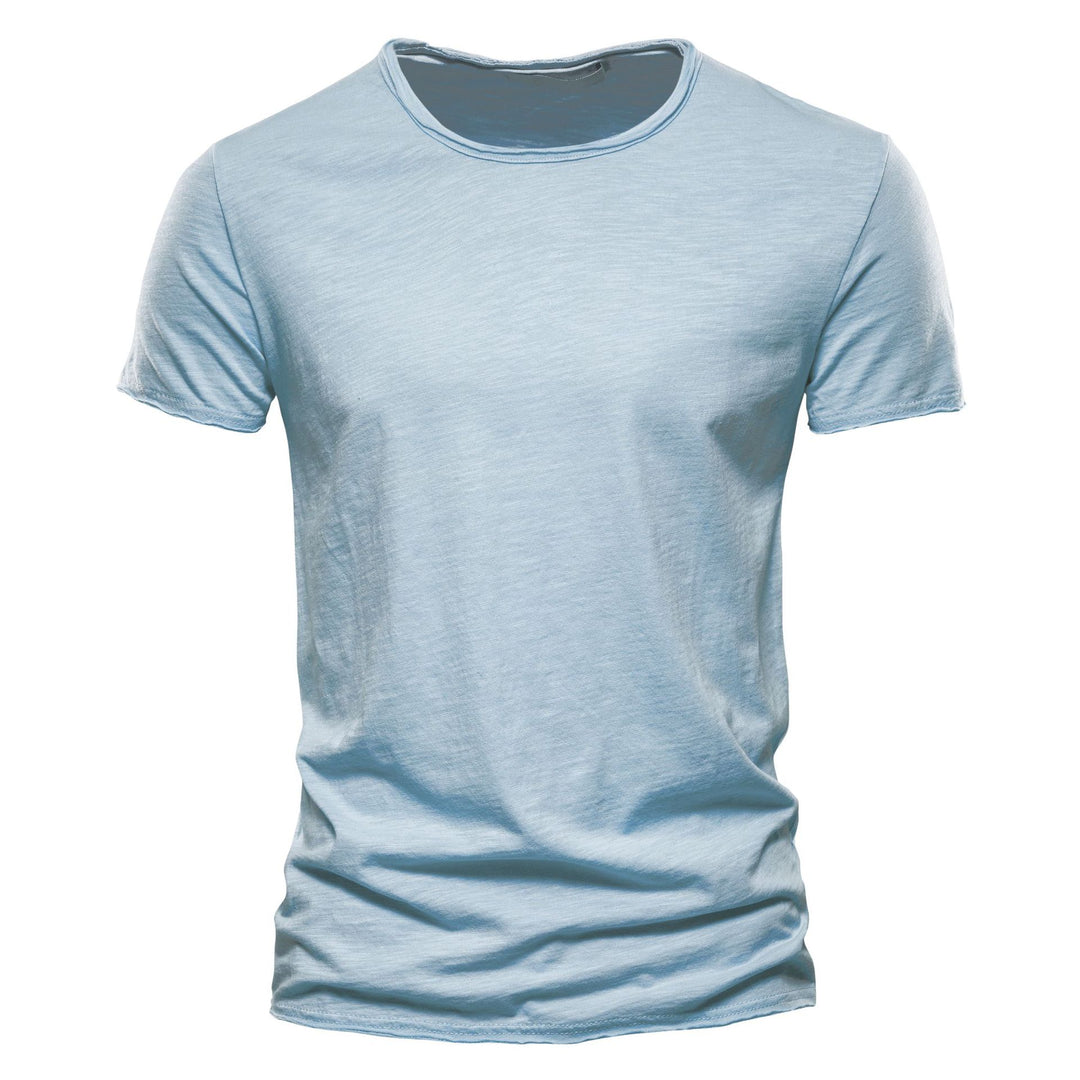 Herren nan leichtes Baumwollshirt mit Rundhalsausschnitt und schlanker Passform EB