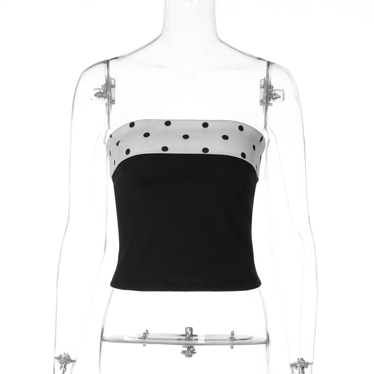 Damen Polka-Dots Bandeau-Top EB