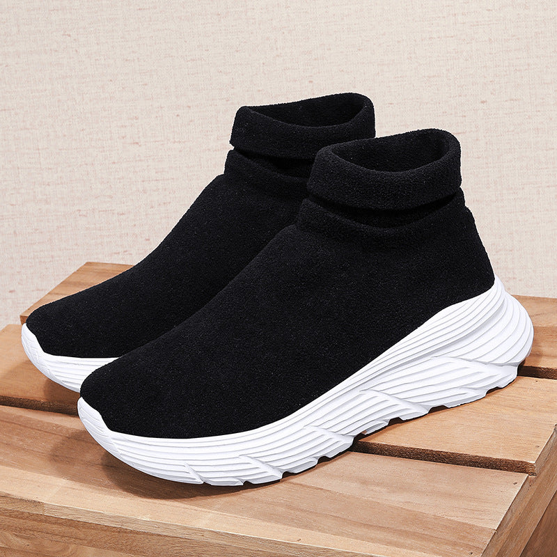 Damen Sportliche Strick-Sneaker mit hochelastischem Knöchelabschluss und rutschfester Sohle EB