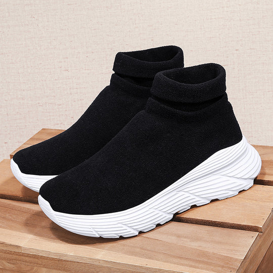 Damen Sportliche Strick-Sneaker mit hochelastischem Knöchelabschluss und rutschfester Sohle EB