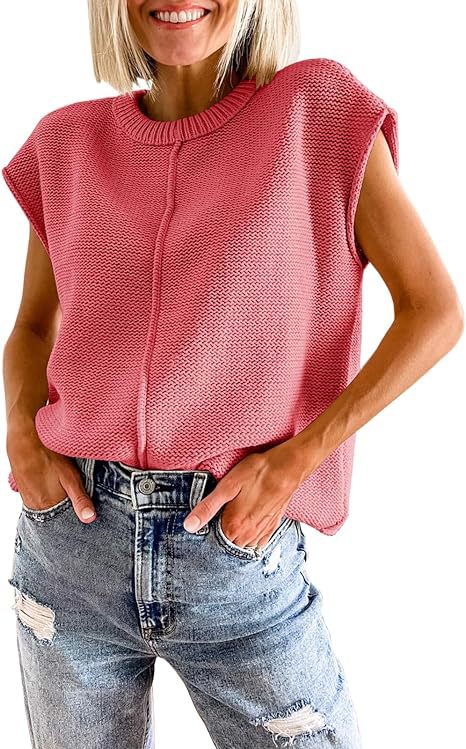 Damen lässiges Strickoberteil mit überschnittenen Schultern und strukturierter Textur EB