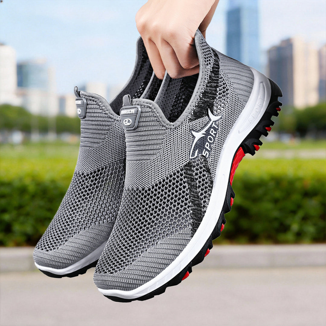 Unisex nan atmungsaktive Strick-Slip-On Trekkingsneaker mit flexibler EVA-Zwischensohle und griffiger Outdoor-Profilsohle EB