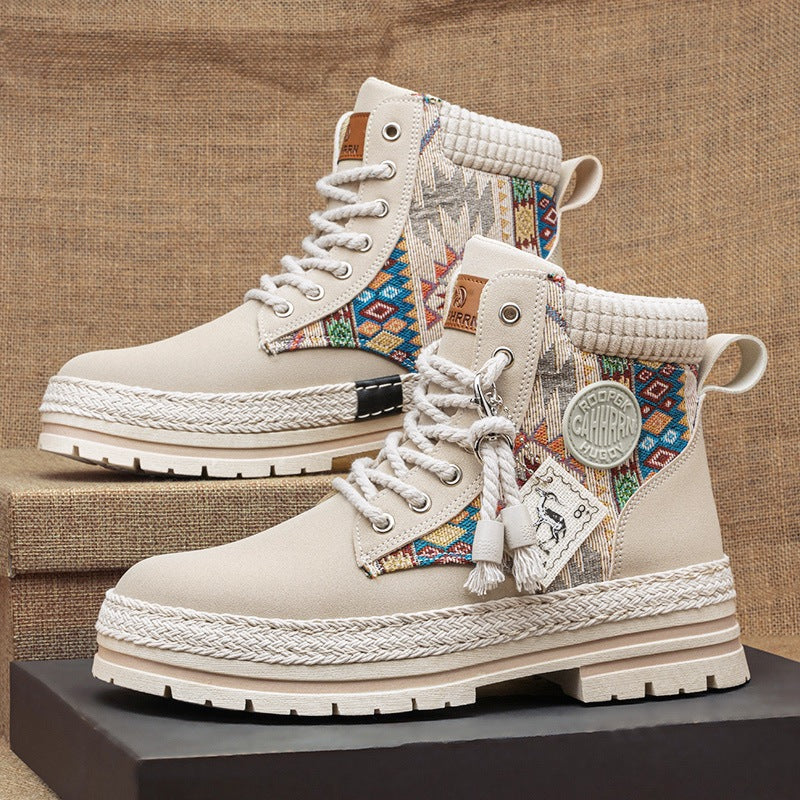Damen Hochwertige Winterschuhe mit modischem Ethno-Design und robustem Profil EB