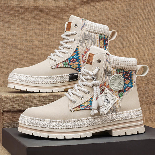 Damen Hochwertige Winterschuhe mit modischem Ethno-Design und robustem Profil EB