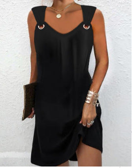 Damen Kleid mit schulterfreiem Design und modischen Ringdetails EB
