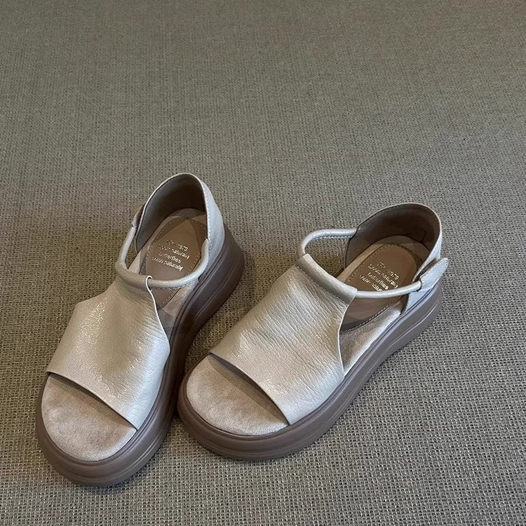 Damen bequeme Sandalen mit elastischem Riemen und komfortablem Fußbett EB