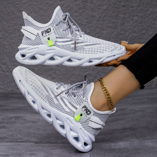 Damen Sportliche Laufschuhe mit atmungsaktiver Strickoberfläche und innovative Dämpfungstechnologie EB