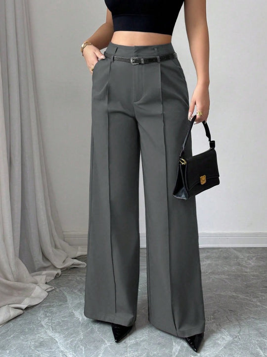 Damen elegante weite Hose mit Bindegürtel EB