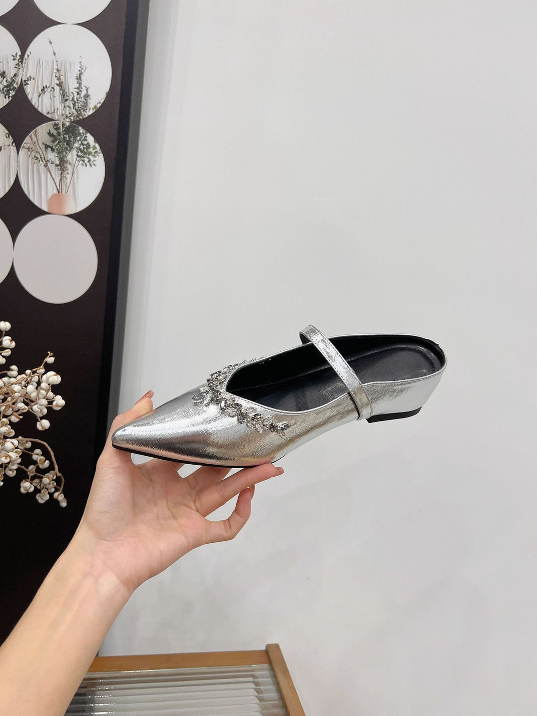 Damen elegante Slingback-Pumps mit funkelndem Strass EB