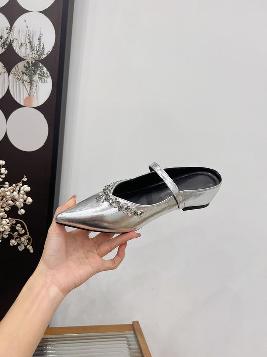 Damen elegante Slingback-Pumps mit funkelndem Strass EB