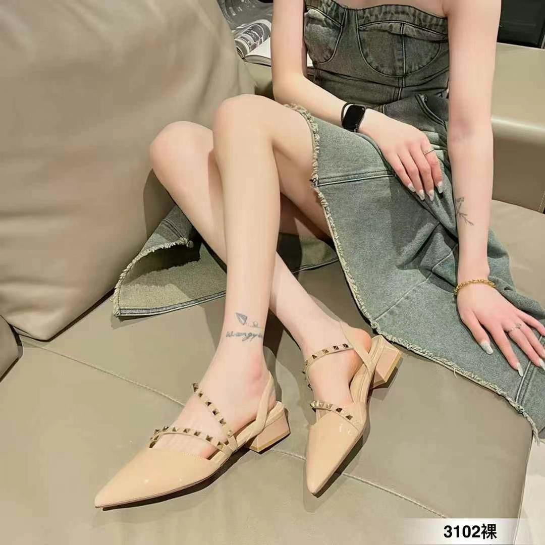 Damen elegante Slingback Ballerinas mit zarten Riemchen EB