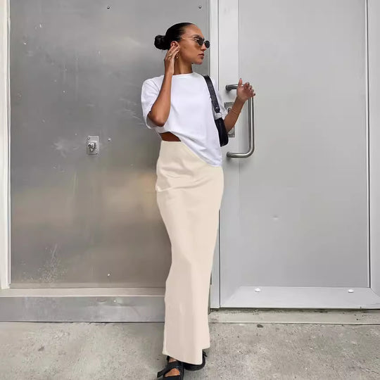 Damen Maxirock mit hohem Schnitt und seitlichem Schlitz EB