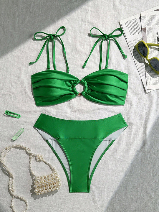 Damen Bandeau-Bikini mit eleganter Rüschendetail EB