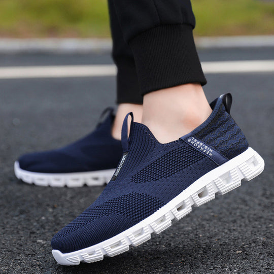 Damen Atmungsaktive Slip-On Sneakers mit elastischem Strickoberteil und rutschfester Sohle EB