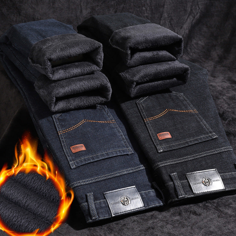 Herren warme gefütterte Jeanshose mit klassischem Schnitt EB