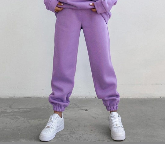 Damen nan gemütliches Lounge-Jogginganzug-Set mit Oversize-Hoodie und elastischer High-Waist Jogginghose EB