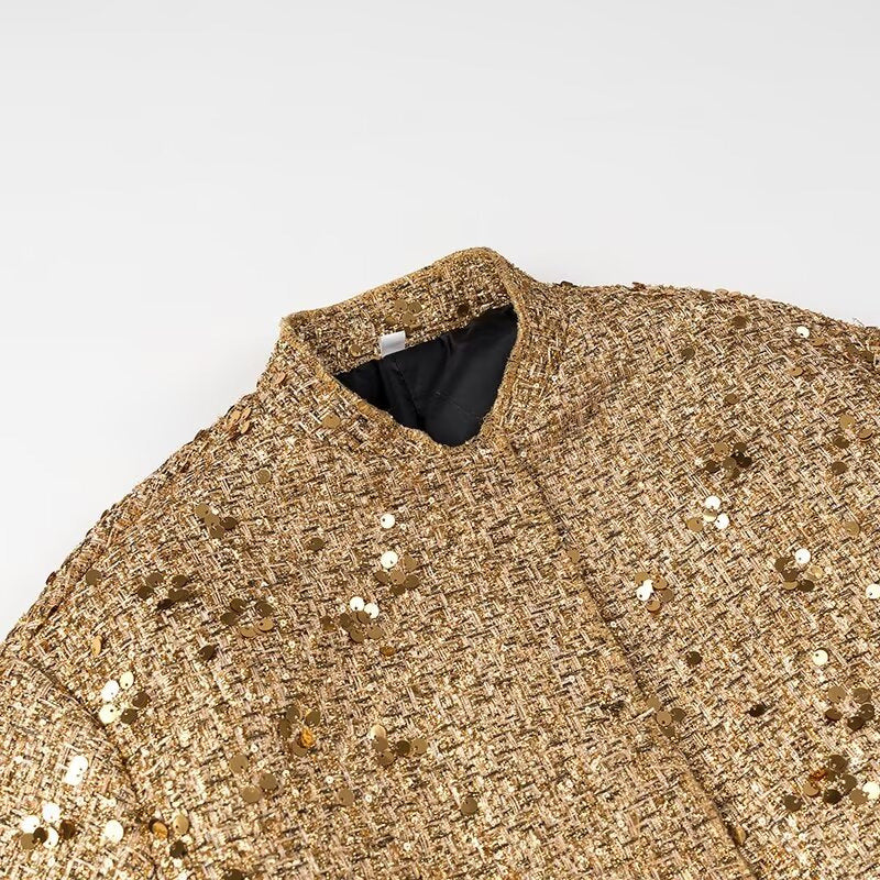 Damen Funktionsjacke mit glitzerndem Lurex und praktischen Taschen EB