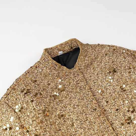 Damen Funktionsjacke mit glitzerndem Lurex und praktischen Taschen EB