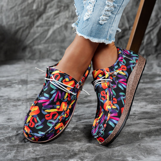 Damen leichte Freizeitschuhe mit buntem Design EB