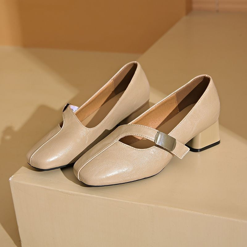 Damen Elegante Plateau-Pumps mit modischem Schnallen-Detail EB