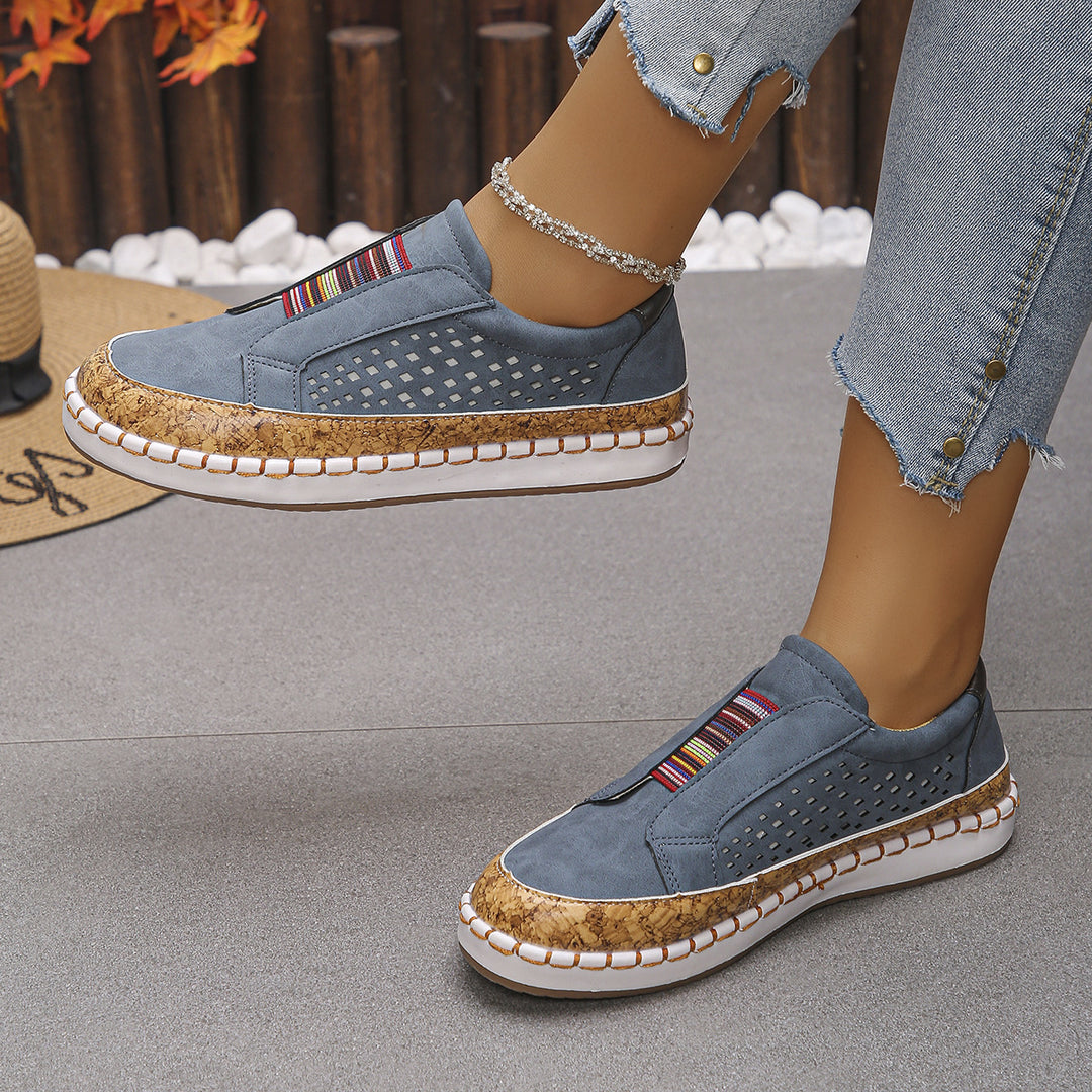 Damen Komfortable Slip-On Sneakers mit raffiniertem Design EB