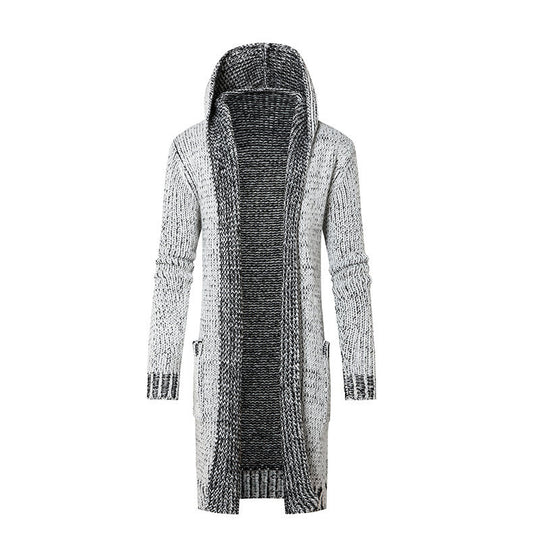 Damen Strickjacke mit Kapuze und seitlichen Taschen EB