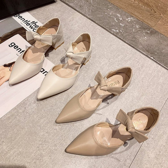 Damen Elegante Slingpumps mit Schleifenverzierung EB