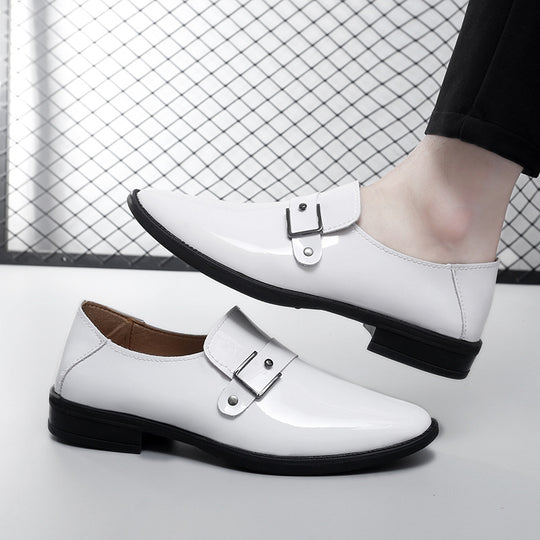 Herren Elegante Leder Slipper mit Schnalle EB