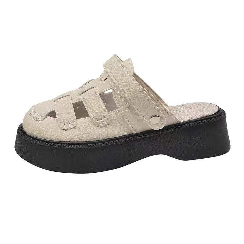 Damen Plattform-Sandalen mit elegantem Zierverschluss und bequemer Sohle EB