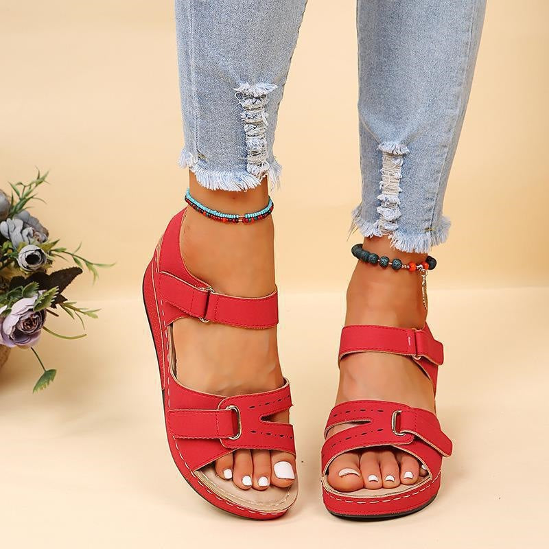 Damen komfortable Sandalen mit verstellbaren Riemen und anatomischem Fußbett EB