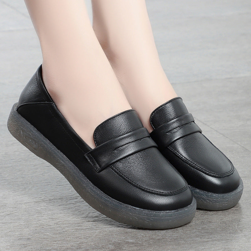 Damen Mokassins mit elegantem Lederobermaterial und bequemer Sohle EB