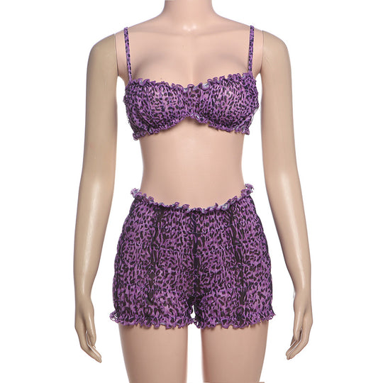 Damen modisches Tiermuster-Bikini-Set EB
