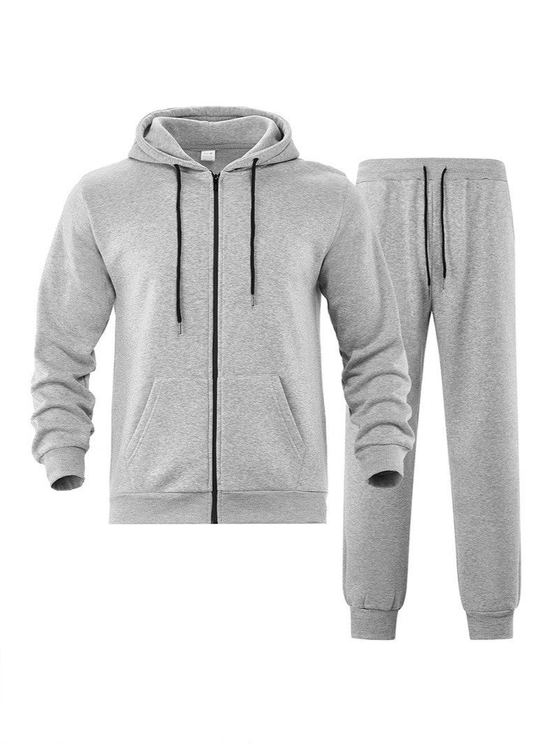 Herren nan zweiteiliges Jogginganzug-Set mit durchgehendem Reißverschluss Kapuzenjacke und taillierter Jogginghose EB